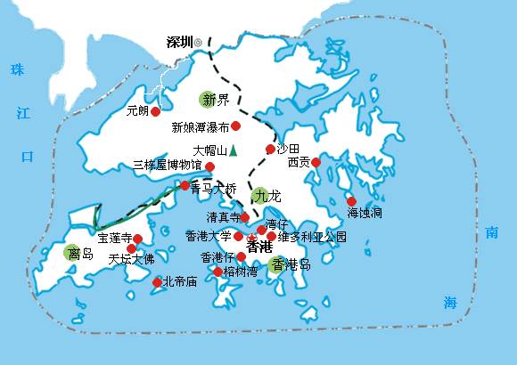 香港旅行地図