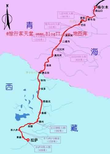 青海チベット鉄道地図