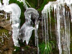 辰年の立春以来に珍しい奇観--氷滝