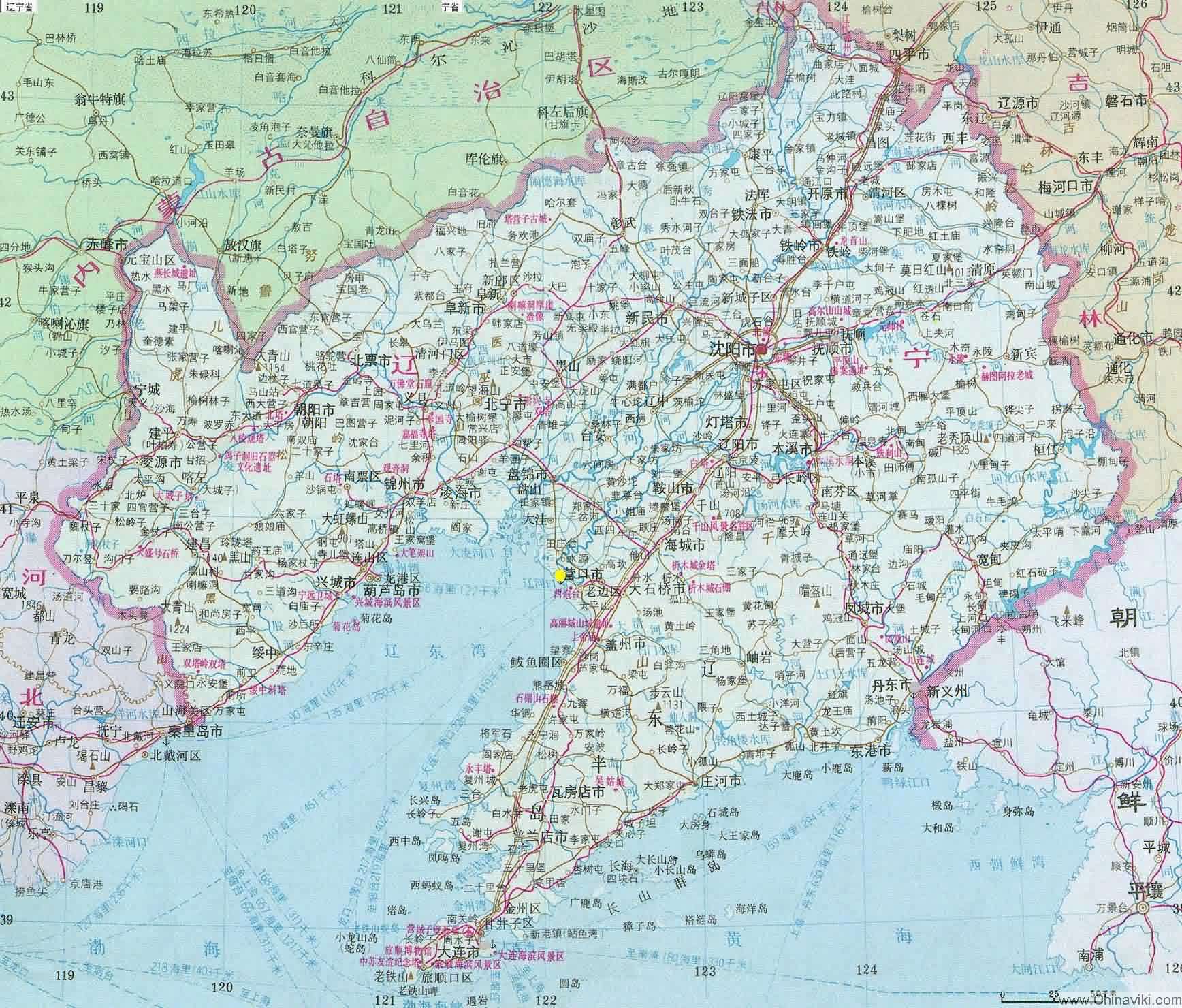 遼寧省地図