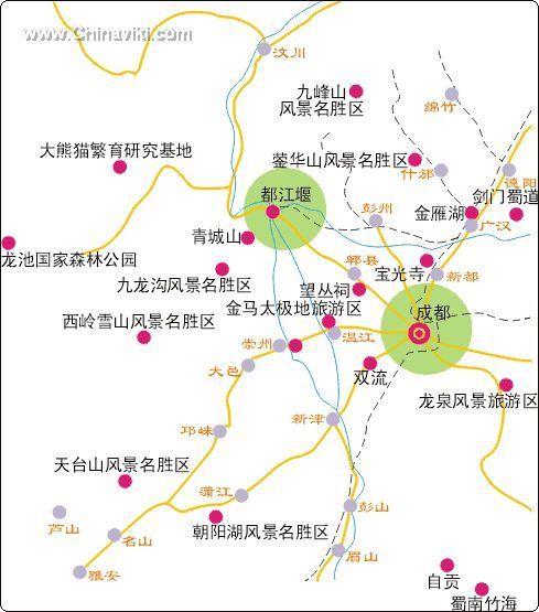 都江堰周辺地図 旅情中国