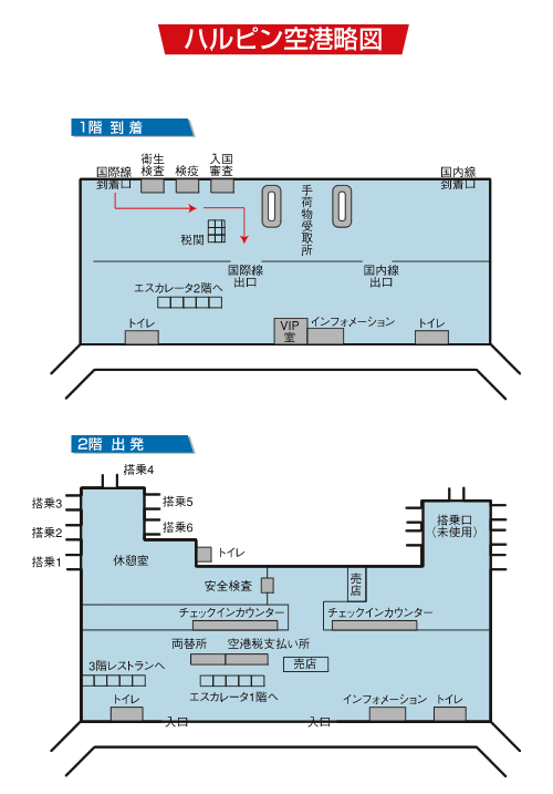 ハルビン(哈爾浜)空港案内図